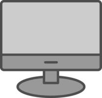 lcd línea lleno escala de grises icono diseño vector