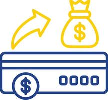 Bank Check Line Two Colour Icon Design vector