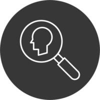 Intelligent Search Line Inverted Icon Design vector