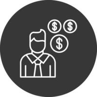 Sales Manager Line Inverted Icon Design vector