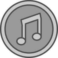 Music Line Filled Greyscale Icon Design vector