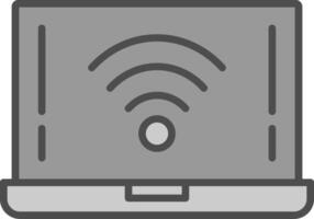 Wifi línea lleno escala de grises icono diseño vector