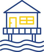 Beach Hut Line Two Colour Icon Design vector