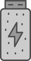 Battery Status Line Filled Greyscale Icon Design vector