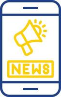 News Feed Line Two Colour Icon Design vector