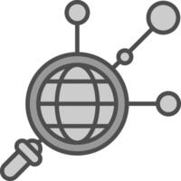 Networking Line Filled Greyscale Icon Design vector