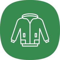 chaqueta línea curva icono diseño vector