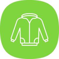 chaqueta línea curva icono diseño vector