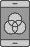 Color Scheme Line Filled Greyscale Icon Design vector