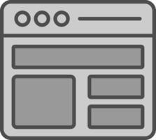 Layout Line Filled Greyscale Icon Design vector