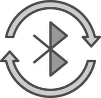 Bluetooth Line Filled Greyscale Icon Design vector