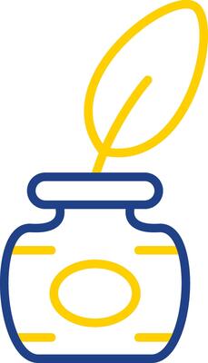 Feather Pen Line Two Colour Icon Design