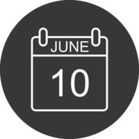 June Line Inverted Icon Design vector