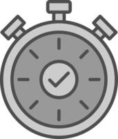 Stopwatch Line Filled Greyscale Icon Design vector