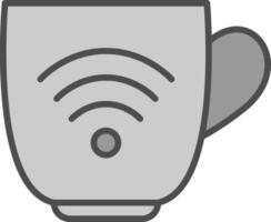 Wifi línea lleno escala de grises icono diseño vector