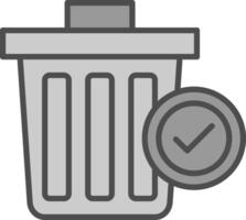 Trash Line Filled Greyscale Icon Design vector