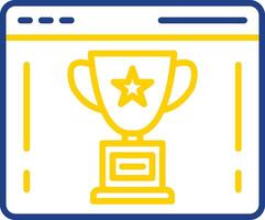 Trophy Line Two Colour Icon Design vector