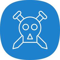 Skull Line Curve Icon Design vector