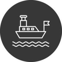 Ferry Line Inverted Icon Design vector