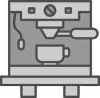 Coffee Machine Line Filled Greyscale Icon Design vector