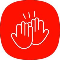 High Five Line Curve Icon Design vector