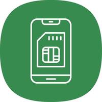 Sim Card Line Curve Icon Design vector