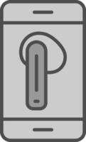 Mobile Phone Line Filled Greyscale Icon Design vector