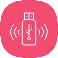 Usb Line Curve Icon Design vector