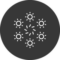 Firework Line Inverted Icon Design vector