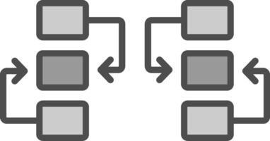 Flow Chart Line Filled Greyscale Icon Design vector
