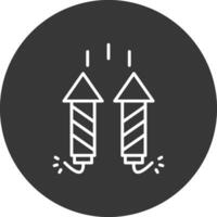 Firework Line Inverted Icon Design vector
