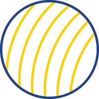 ejercicio pelota línea dos color icono diseño vector