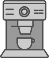 café máquina línea lleno escala de grises icono diseño vector