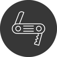 Swiss Army Knife Line Inverted Icon Design vector