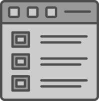 Bullet List Line Filled Greyscale Icon Design vector