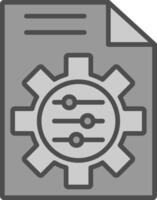 controlar línea lleno escala de grises icono diseño vector