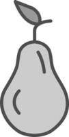 Pear Line Filled Greyscale Icon Design vector