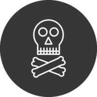 Skull Line Inverted Icon Design vector