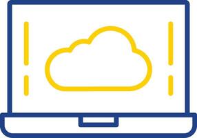 Cloud Line Two Colour Icon Design vector