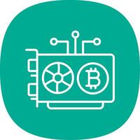 Mining Rig Line Curve Icon Design vector