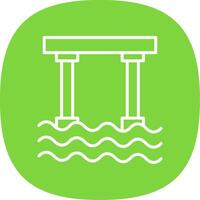 Bridge Line Curve Icon Design vector