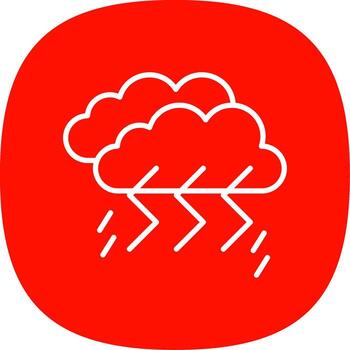 Thunder and Lighning Line Curve Icon Design vector