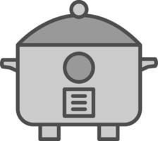 Rice Cooker Line Filled Greyscale Icon Design vector