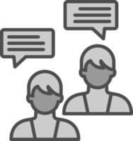 Conversation Line Filled Greyscale Icon Design vector