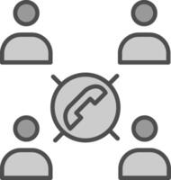 Conference Call Line Filled Greyscale Icon Design vector