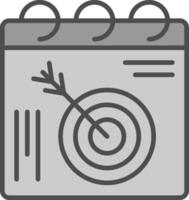 Target Line Filled Greyscale Icon Design vector