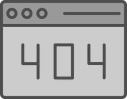 Error 404 Line Filled Greyscale Icon Design vector