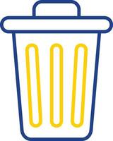 Dustbin Line Two Colour Icon Design vector