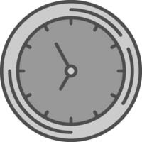 reloj línea lleno escala de grises icono diseño vector