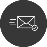 Email Line Inverted Icon Design vector